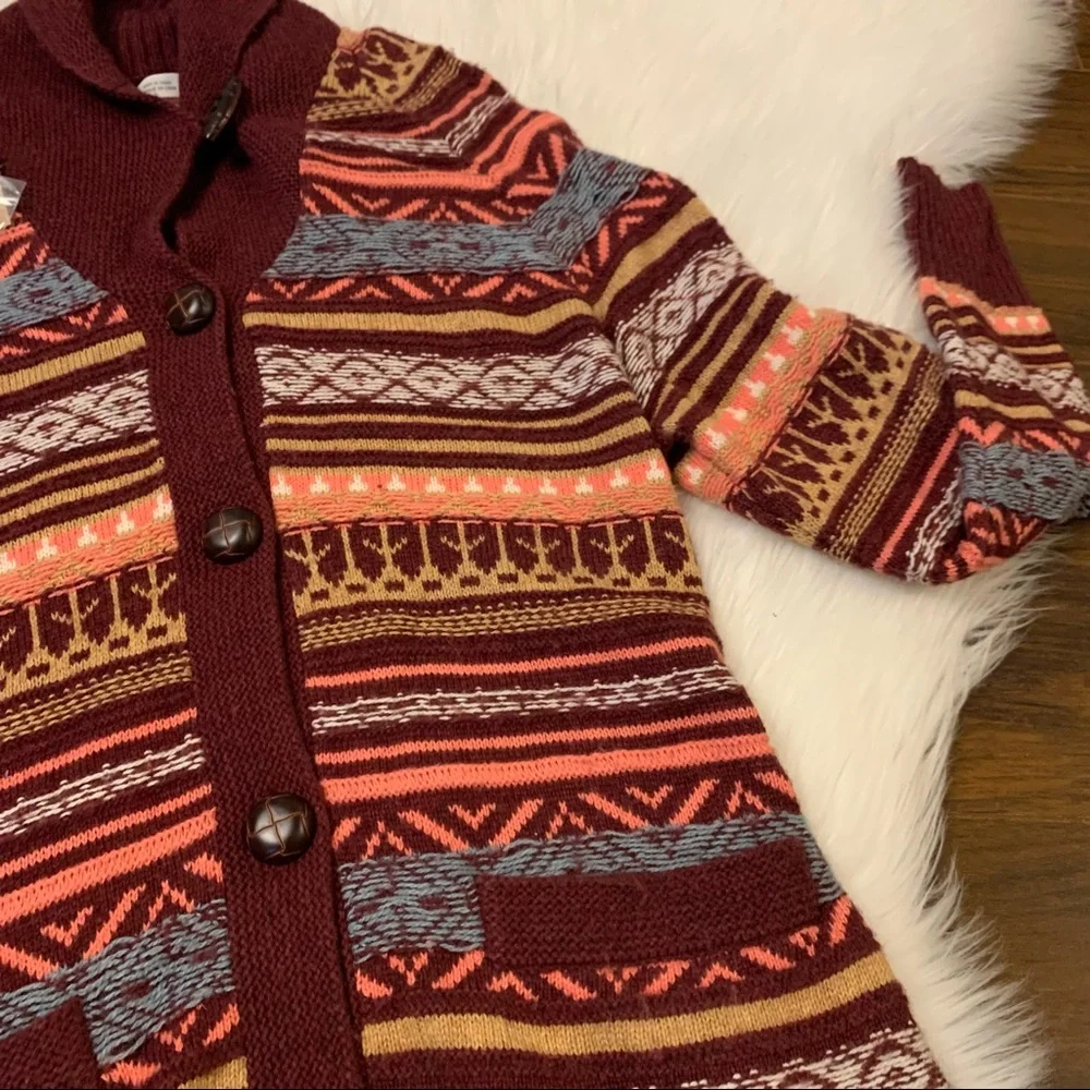 NWT WOOLRICH Cardigan Sweater Blazing Star Fair Isle Warm Cozy - Picture 5 of 15